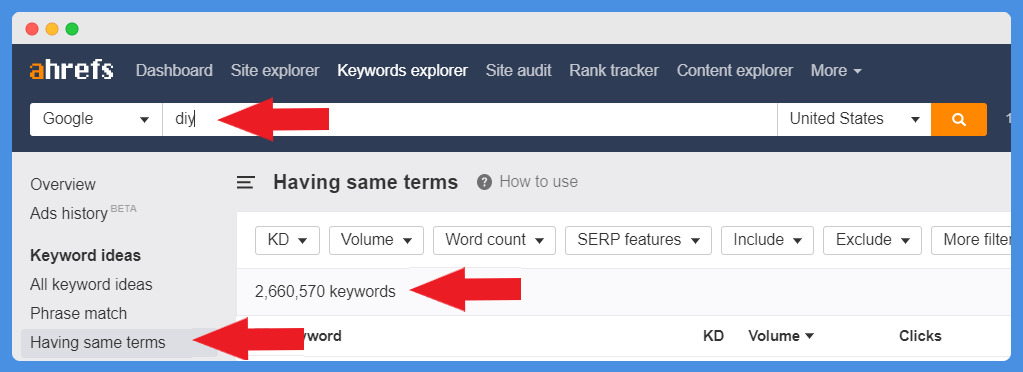 DIY keyword research for site in the affiliate industry DIY